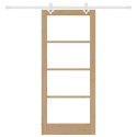 DRZWI PRZESUWANE BRĄZOWY 86X198.5CM DREWNO I METAL