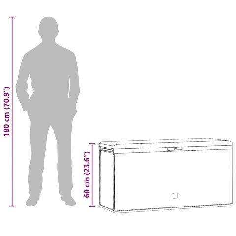 SKRZYNIA OGRODOWA ANTRACYTOWA 114X47X60CM