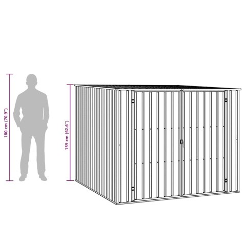 SZOPA OGRODOWA ZIELONA 195X198X159CM STAL GALWANIZOWANA