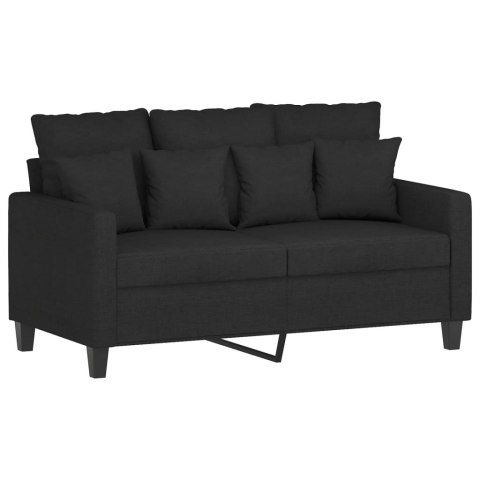 VidaXL Sofa 2-osobowa, czarna, 120 cm, tapicerowana tkaniną