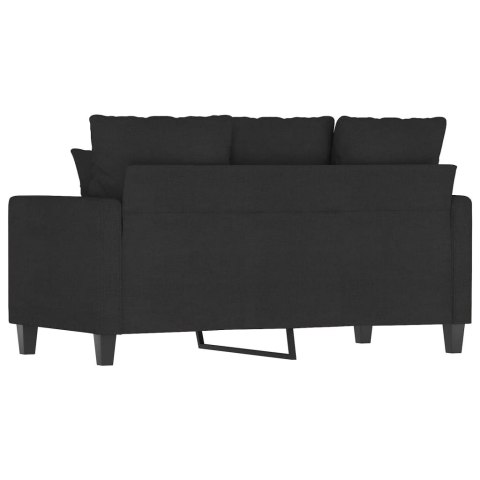 VidaXL Sofa 2-osobowa, czarna, 120 cm, tapicerowana tkaniną