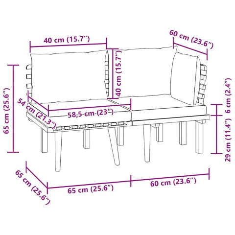 2-CZ. ZESTAW WYPOCZYNKOWY DO OGRODU Z PODUSZKAMI AKACJOWE