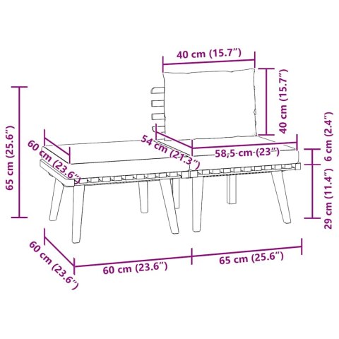 3-CZ. ZESTAW WYPOCZYNKOWY DO OGRODU KREMOWE PODUSZKI AKACJA