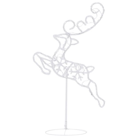 ŚWIĄTECZNE LECĄCE RENIFERY Z SANIAMI AKRYL 260X21X87CM