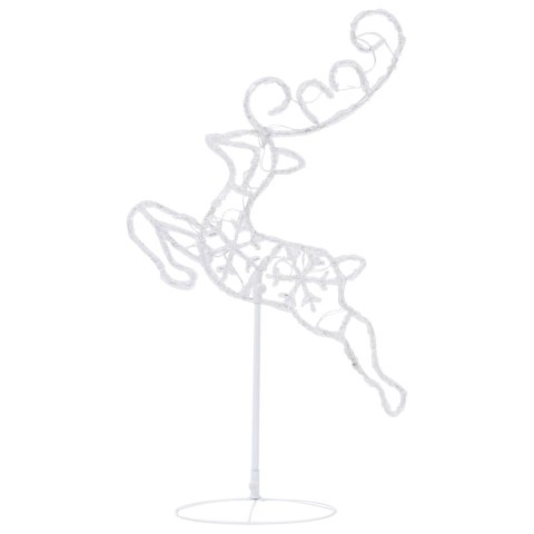 ŚWIĄTECZNE LECĄCE RENIFERY Z SANIAMI AKRYL 260X21X87CM