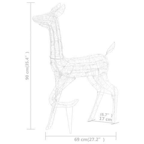 ŚWIĄTECZNE RENIFERY AKRYLOWE 300 ZIMNYCH BIAŁYCH DIOD LED