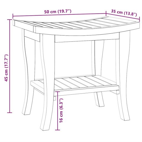 ŁAWKA ŁAZIENKOWA 50X35X45CM DREWNO TEKOWE