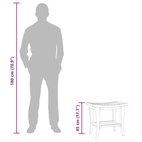 ŁAWKA ŁAZIENKOWA 50X35X45CM DREWNO TEKOWE