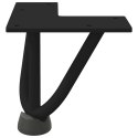 NOGI DO STOLIKA KAWOWEGO W KSZTAŁCIE SPINKI DO WŁOSÓW 4 SZT. CZARNE 10CM STAL LITE
