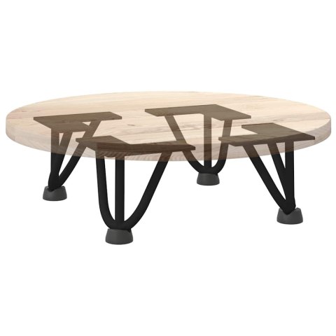 NOGI DO STOLIKA KAWOWEGO W KSZTAŁCIE SPINKI DO WŁOSÓW 4 SZT. CZARNE 10CM STAL LITE