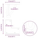 NOGI DO STOLIKA KAWOWEGO W KSZTAŁCIE SPINKI DO WŁOSÓW 4 SZT. CZARNE 10CM STAL LITE