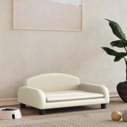 LEGOWISKO DLA PSA KREMOWE 70X45X30CM SZTUCZNA SKÓRA