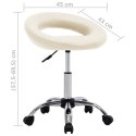 OBROTOWE KRZESŁO STOŁOWE KREMOWE OBITE SZTUCZNĄ SKÓRĄ