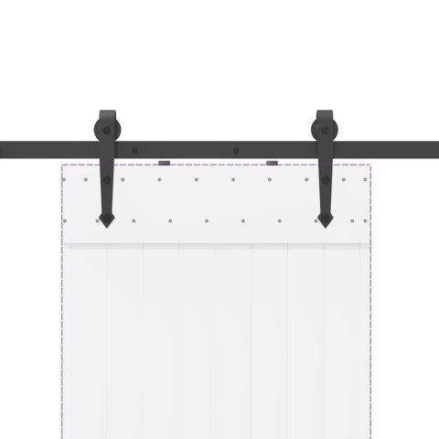 SYSTEM DO MONTAŻU DRZWI PRZESUWNYCH 152,5CM STAL CZARNY