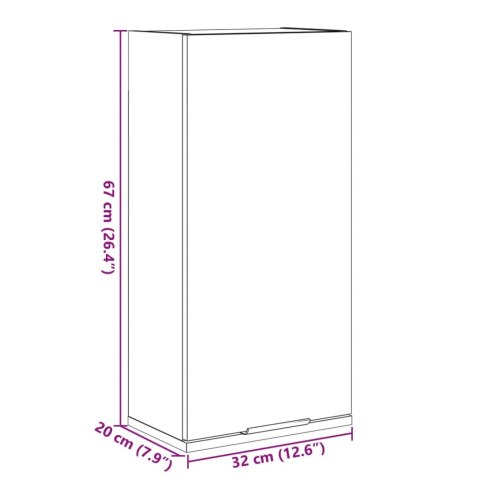 WISZĄCA SZAFKA ŁAZIENKOWA DĄB SONOMA 32X20X67CM