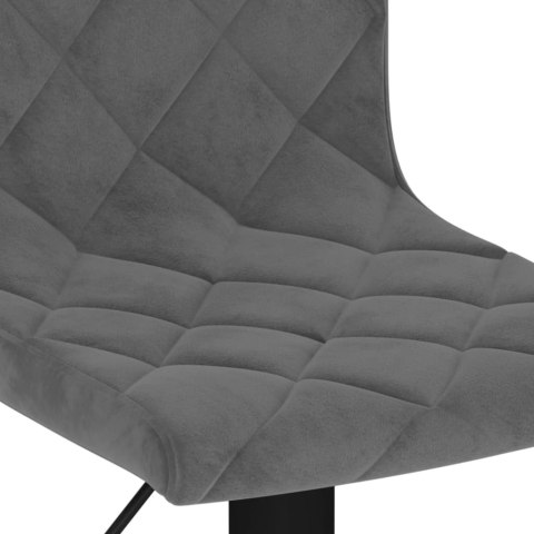 STOŁKI BAROWE 2 SZT. CIEMNOSZARE OBITE AKSAMITEM