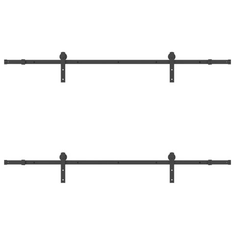 SYSTEM DO MONTAŻU DRZWI PRZESUWNYCH 213,5CM STAL CZARNY