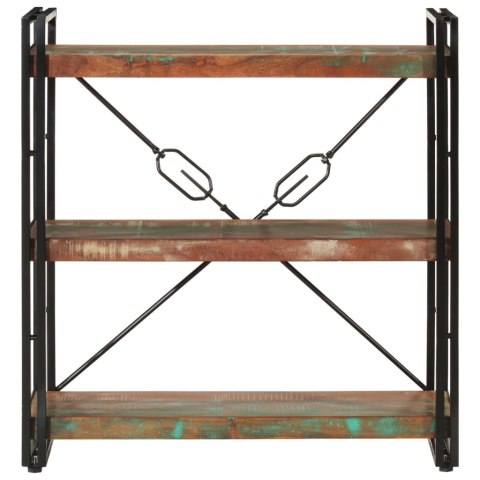 3-POZIOMOWY REGAŁ NA KSIĄŻKI 77X30X80CM DREWNO ODZYSKANE/ŻELAZO