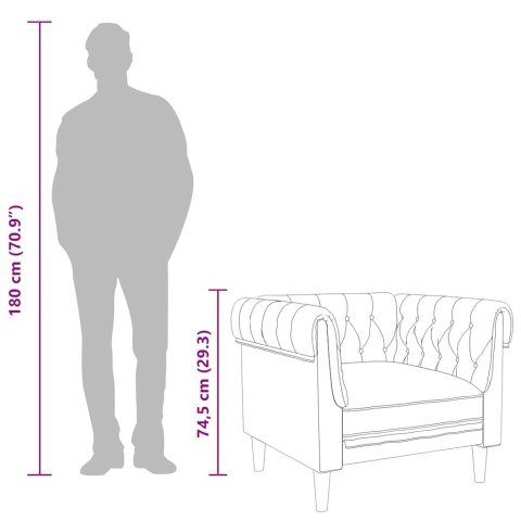 FOTEL CHESTERFIELD KOLOR TAUPE OBITY TKANINĄ