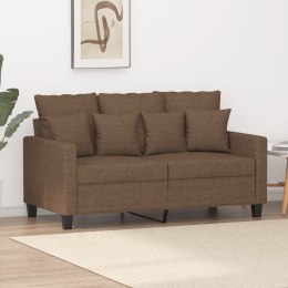 SOFA 2-OSOBOWA BRĄZOWA 120CM TAPICEROWANA TKANINĄ