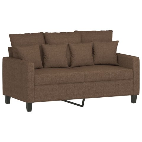 SOFA 2-OSOBOWA BRĄZOWA 120CM TAPICEROWANA TKANINĄ