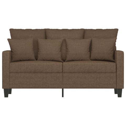 SOFA 2-OSOBOWA BRĄZOWA 120CM TAPICEROWANA TKANINĄ