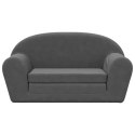 2-OS. SOFA DLA DZIECI ROZKŁADANA ANTRACYTOWA MIĘKKI PLUSZ