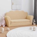 2-OS. SOFA DLA DZIECI ROZKŁADANA KREMOWA MIĘKKI PLUSZ