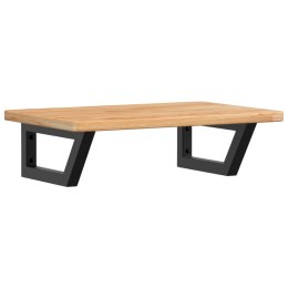 PÓŁKA ŚCIENNA POD UMYWALKĘ STAL I LITE DREWNO DĘBOWE