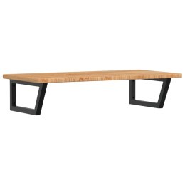 PÓŁKA ŚCIENNA POD UMYWALKĘ STAL I LITE DREWNO DĘBOWE