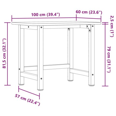 STOLIK ROBOCZY 100X60X81,5CM PROSTOKĄTNY LITE DREWNO BUKOWE