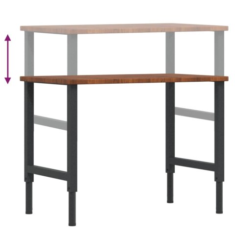 STOLIK ROBOCZY CIEMNY BRĄZ 100X60X(71,5-98)CM DREWNO DĘBOWE