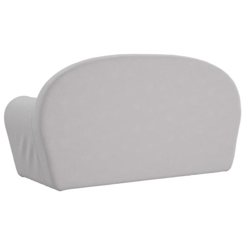 2-OS. SOFA DLA DZIECI ROZKŁADANA JASNOSZARA MIĘKKI PLUSZ