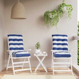 PODUSZKI NA KRZESŁA Z NISKIM OPARCIEM 2 SZT. NIEBIESKO-BIAŁE