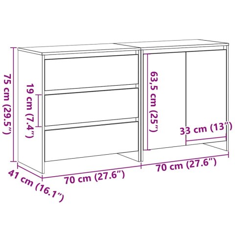 2-CZĘŚCIOWE KOMODY W CZARNYM DĘBIE