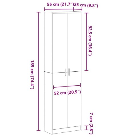 SZAFA BETONOWA SZARA 55X25X189CM