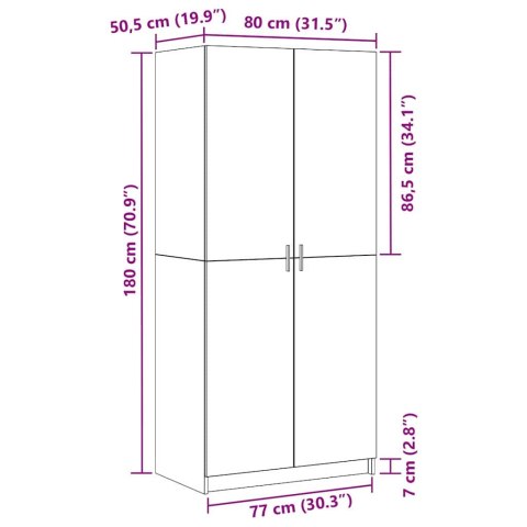 SZAFA CZARNY DĄB 80X51X180CM