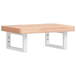 PÓŁKA ŚCIENNA POD UMYWALKĘ STAL I LITE DREWNO BUKOWE