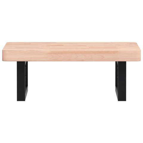 PÓŁKA ŚCIENNA POD UMYWALKĘ STAL I LITE DREWNO BUKOWE