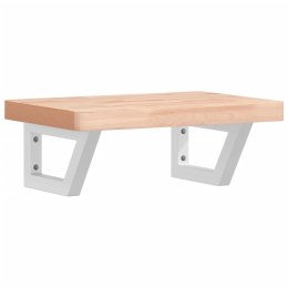 PÓŁKA ŚCIENNA POD UMYWALKĘ STAL I LITE DREWNO BUKOWE