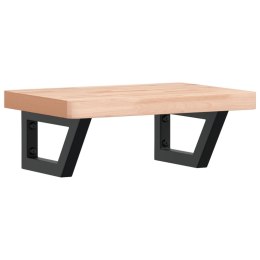 PÓŁKA ŚCIENNA POD UMYWALKĘ STAL I LITE DREWNO BUKOWE