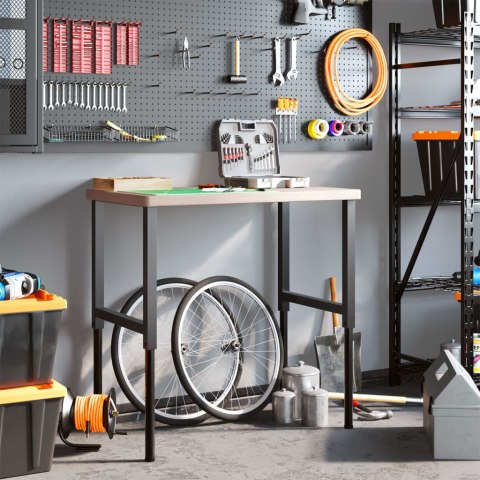 VidaXL Stolik roboczy, 100x60x(73-99,5) cm, prostokątny, drewno dębowe