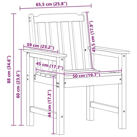 KRZESEŁKA DO JADALNI W OGRODZIE 4 SZT. BIAŁE 65,5X55,5X88CM HDPE