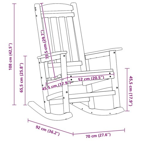 KRZESEŁKA BUJANE 2 SZTUKI BIAŁE 70X92X107.5CM HDPE KRZESEŁKO BUJANE BIAŁE 70X92X108CM HDPE
