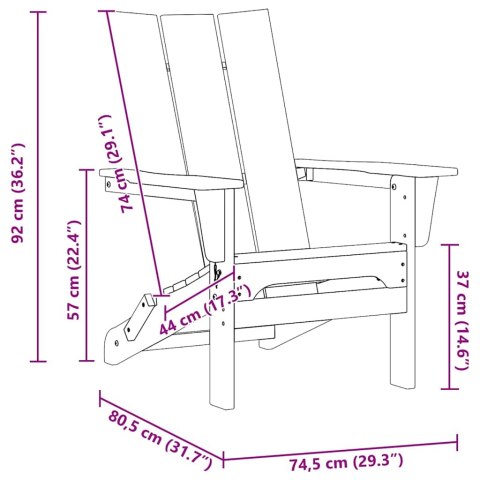 KRZESŁA SKŁADANE ADIRONDACK 2 SZT. GRANATOWE 74.5X80.5X90CM HDPE SKŁADANE KRZESŁO ADIRONDACK GRANATOWE 74.5X80.5