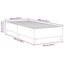 ŁÓŻKO BOX SPRING CIEMNOSZARE 100X200CM Z TKANINY SZTRUKSOWEJ