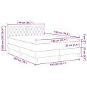 ŁÓŻKO BOX SPRING Z MATERACEM JASNOSZARE 140X190CM AKSAMIT