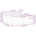 ŁÓŻKO BOX SPRING Z MATERACEM JASNOSZARY 200X200CM AKSAMIT