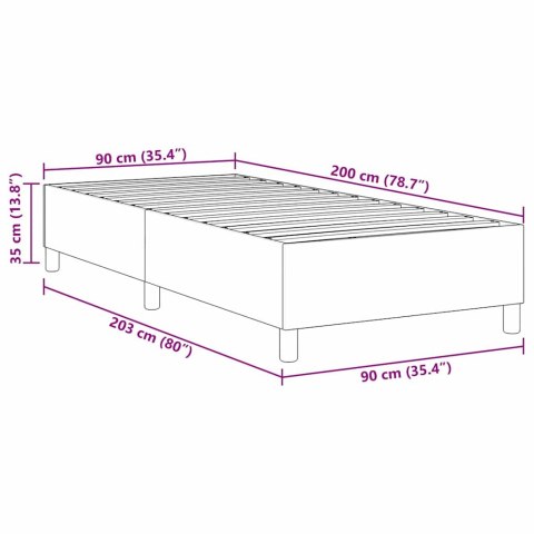 BOX SPRING BED NIEBIESKI 90X200CM Z MATERIAŁU SZTRUKSOWEGO