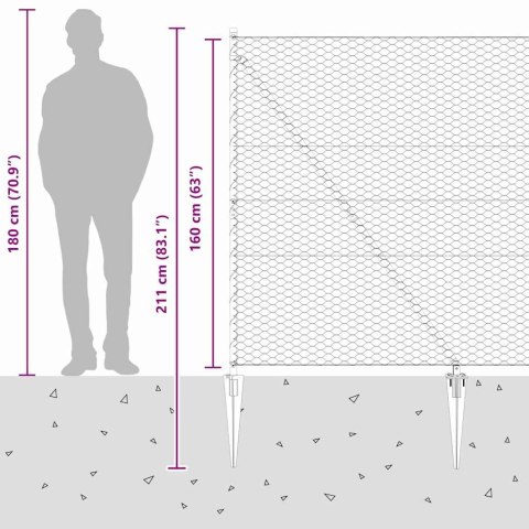 HEXAGON FENCE SZARY 1.6X50M STAL